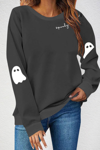 Women's Fall Halloween Gift Ghost Print Sweatshirt