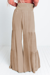 Women's vintage layered wide-leg pants