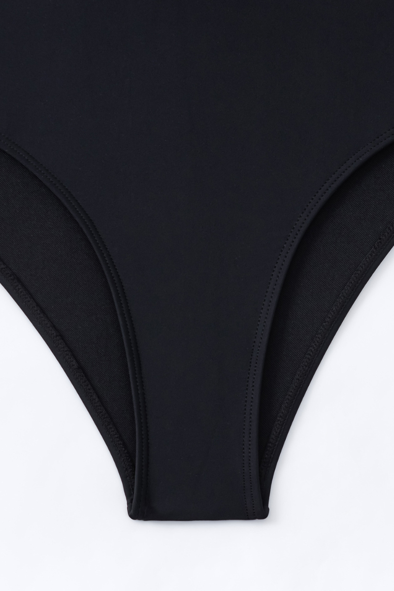 Women's One Shoulder Asymmetric Long Sleeve Swimsuit