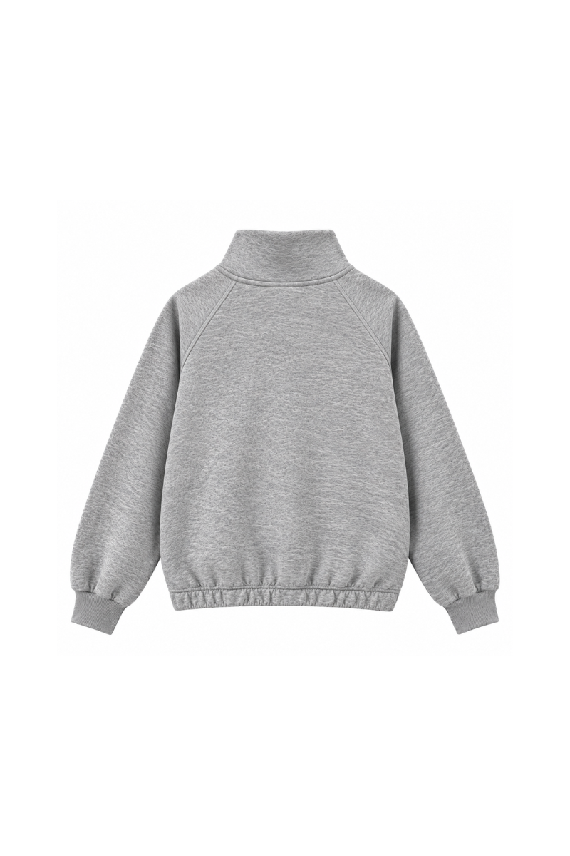 Women's Asymmetric Zip Elastic Hem Mock Neck Sweatshirt