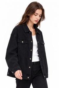 Women's Fall Oversized Drop Shoulder Denim Jacket