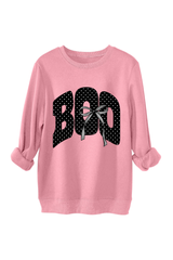 Women's Fall Boo Graphic Polka Dot Print Halloween Pullover
