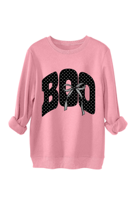 Women's Fall Boo Graphic Polka Dot Print Halloween Pullover