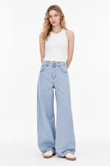 Women's Fall Mid Waist Wide Leg Jeans