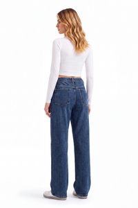 Women's High Waist Straight Leg Jeans