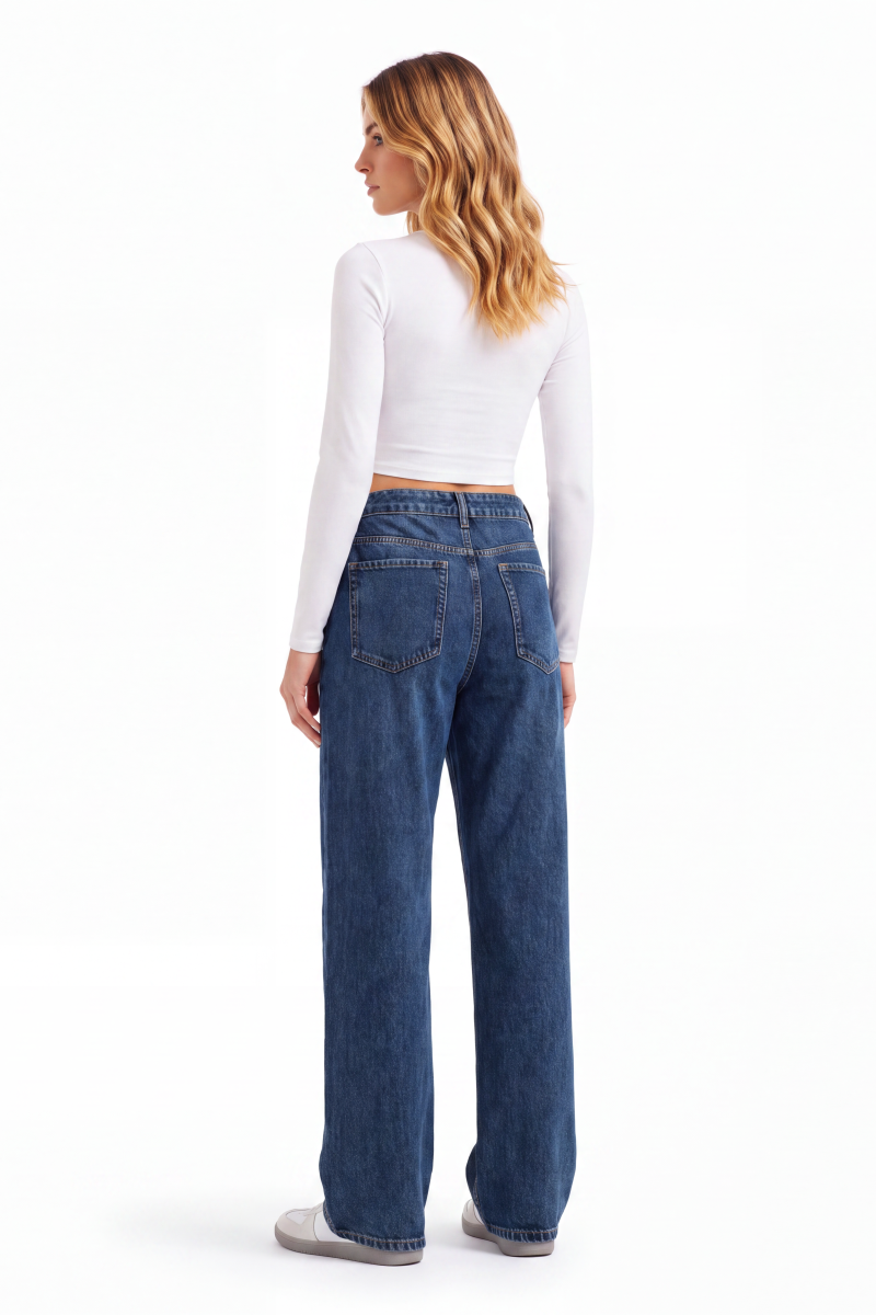 Women's High Waist Straight Leg Jeans