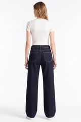 Women's Fall Mid Rise Side Pocket Straight Leg Jeans
