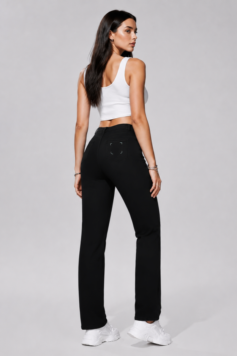 Women's Fall High Waisted Stretch  Straight Leg Jeans