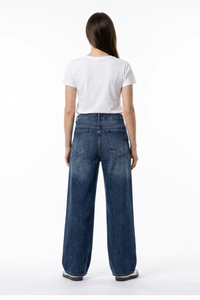 Women's Vintage Wash High Waist Straight Leg Jeans