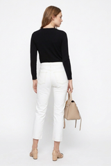 Women's High Waist Slim Fit Cropped Straight-Leg Jeans
