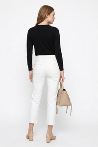 Women's High Waist Slim Fit Cropped Straight-Leg Jeans