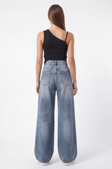 Women's Fall Side Hotfix Rhinestone Embellishment Jeans