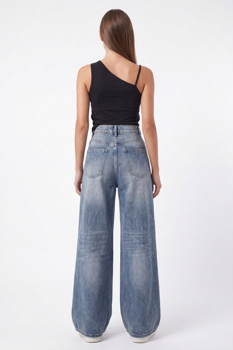 Women's Fall Side Hotfix Rhinestone Embellishment Jeans