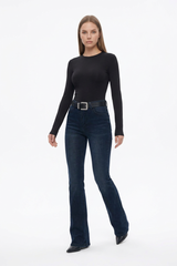 Women's Fall Washed High Waist Flare Jeans
