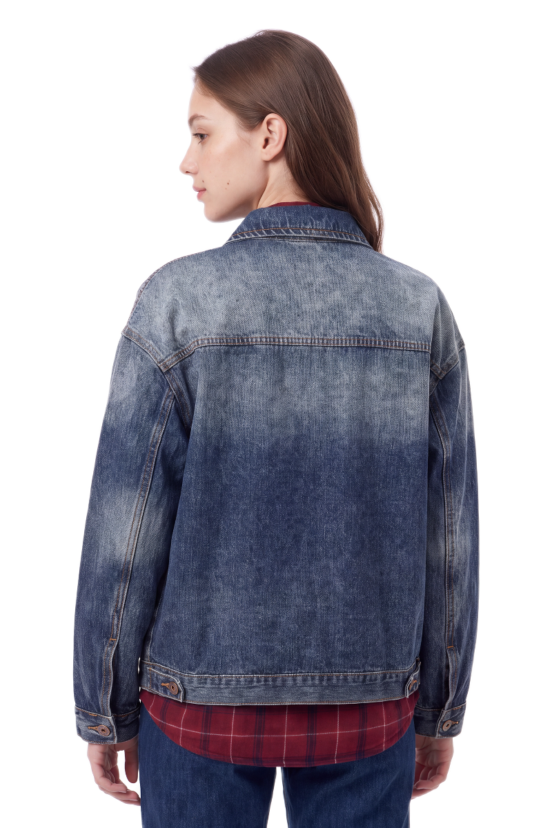 Women's Vintage Wash Relaxed Denim Jacket