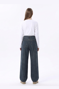 Women's 100% Cotton Vintage Relaxed-Fit Wide Leg Jeans