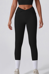 Women's Athletic Twist Cross Waist Yoga Leggings