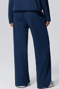 Women Fall Quick Dry lastic Waist Drawstring Wide-Leg Pants