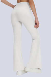 Women's Athletic High-waist Solid Flared Yoga Pants