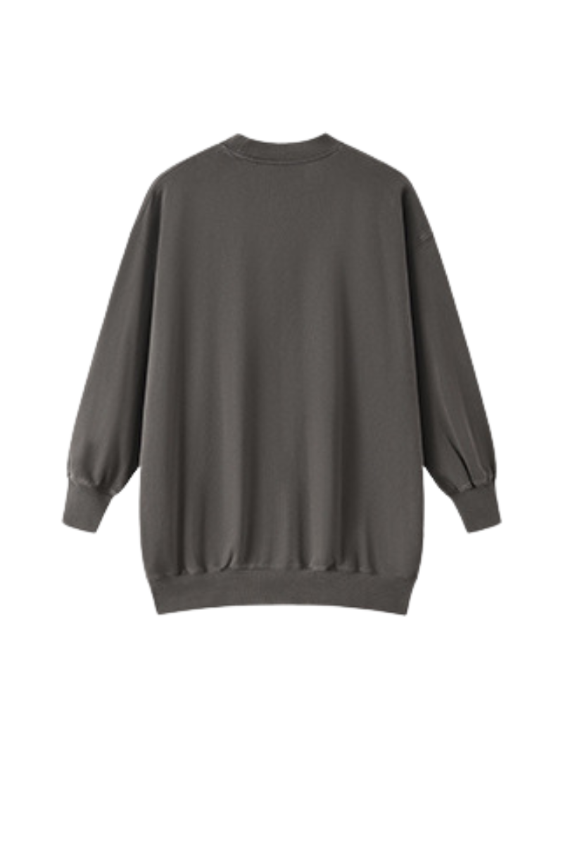 Women's Fall 100% Cotton Drop-Shoulder Long Sweatshirt Dress