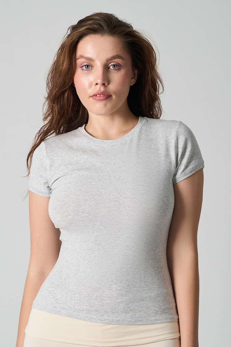 Women's Fitted Crew Neck Short Sleeve T-Shirt