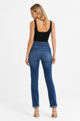 Women's High Waist Stretch Button Fly Skinny Jeans