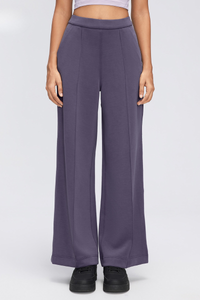 Women's Fall Center Pleat Hidden Card Pocket Wide Leg Pants