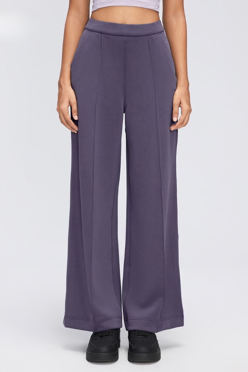 Women's Fall Center Pleat Hidden Card Pocket Wide Leg Pants
