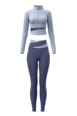 Women's 2-Piece Sports Sets:Stand Collar Jacket & Leggings