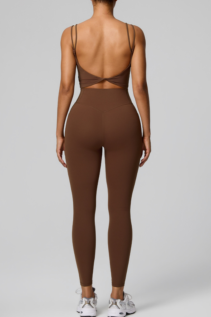 Women's Women's Double Strap Twist Back Bra And Leggings
