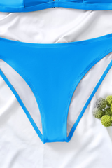 Women's Triangle Cup Spaghetti Strap  Cross Back Solid Sexy Bikini