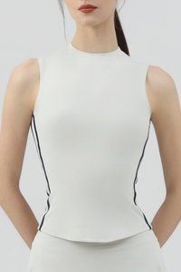 Women's Sleeveless Side Stripe Tennis Tank Top