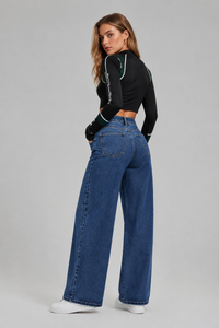 Women's High Waist Heavyweight Wide Leg Jeans
