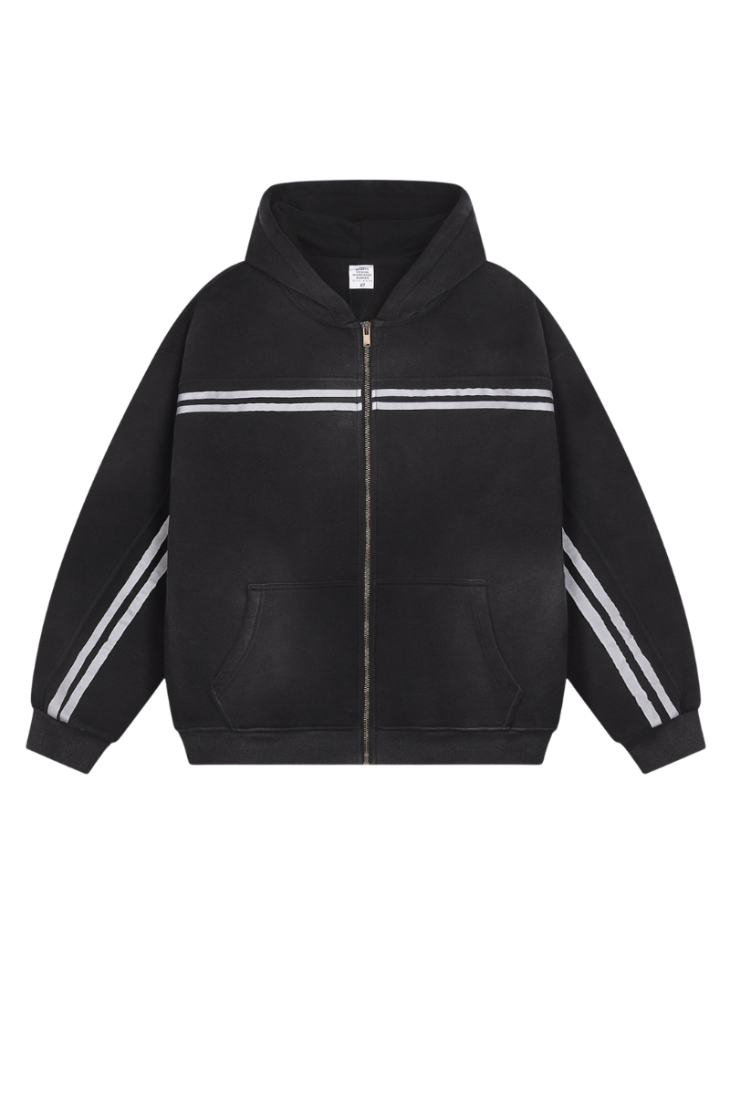 Water-washable knitted zipper jacket