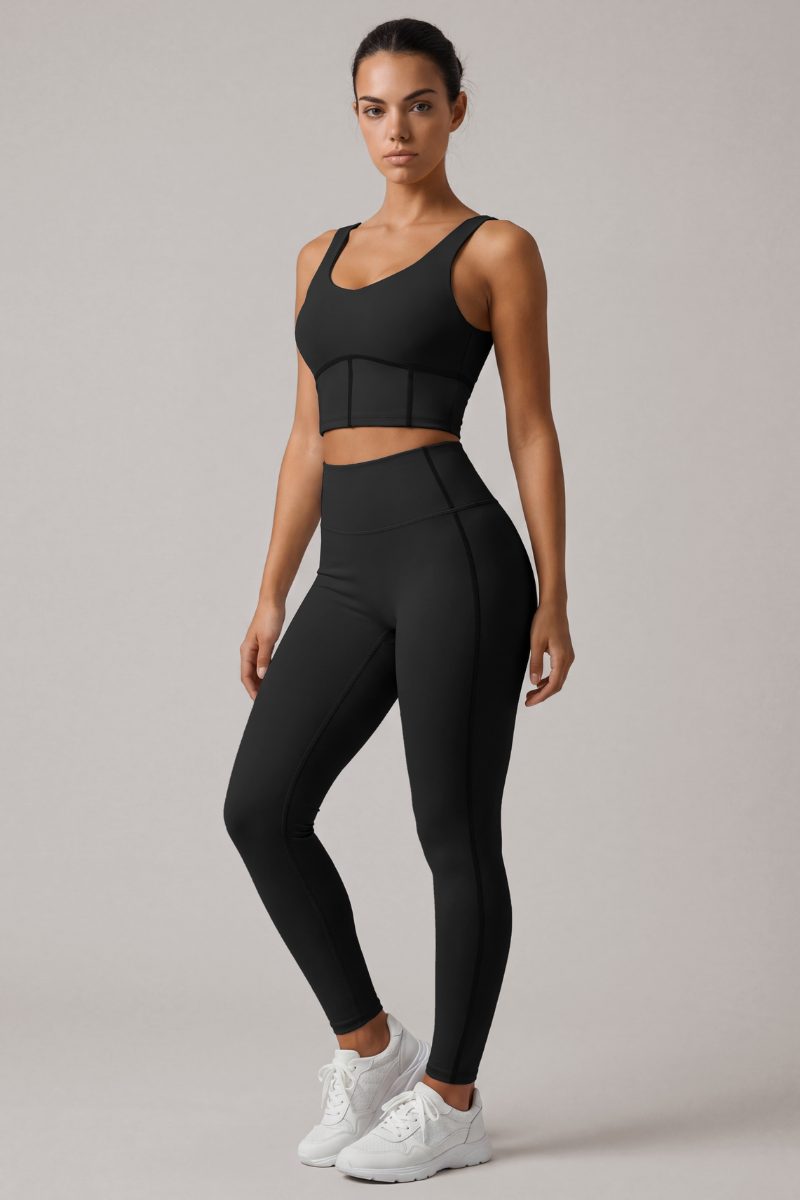 Women's Yoga Set:U-neck Bra And High Waist Leggings