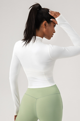 Women’s Stand-Collar Panelled Slim-Fit Athletic Jacket