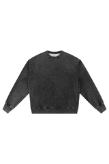 Unisex Fall 380G Heavyweight Washed Denim Relaxed Pullover