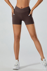 Women's high-waist sports shorts.