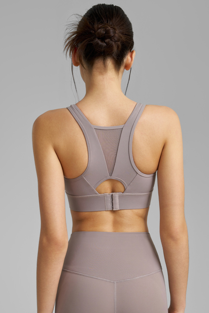 Women's Sets:Mesh Panel Back Bra And High Waist Leggings