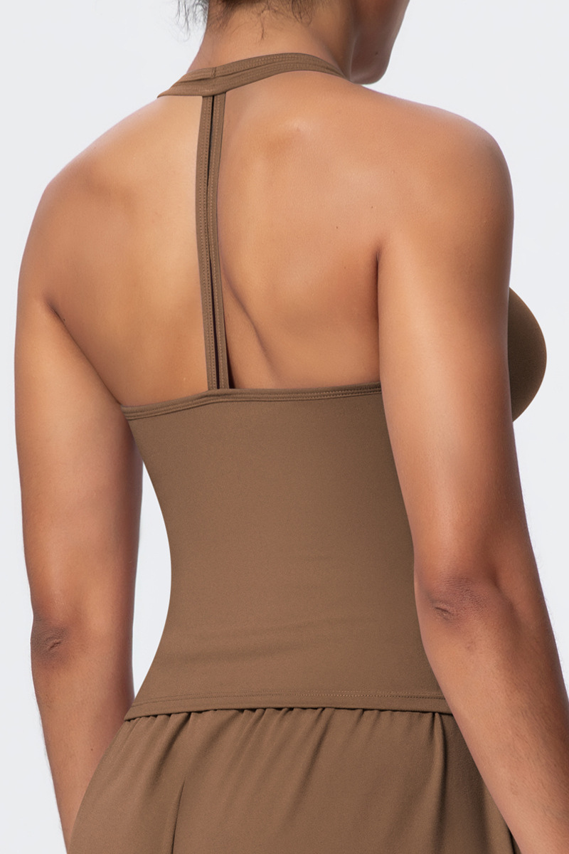 Women’s V-Neck Halter Open-Back Sports Tank