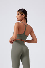 Women Running Sexy Y Back Anti-Shock Gathering Yoga Sports Bra