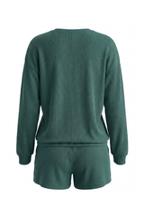 Women's Christmas Sets: MERRY Letter Pullover And Shorts