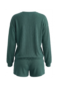 Women's Christmas Sets: MERRY Letter Pullover And Shorts