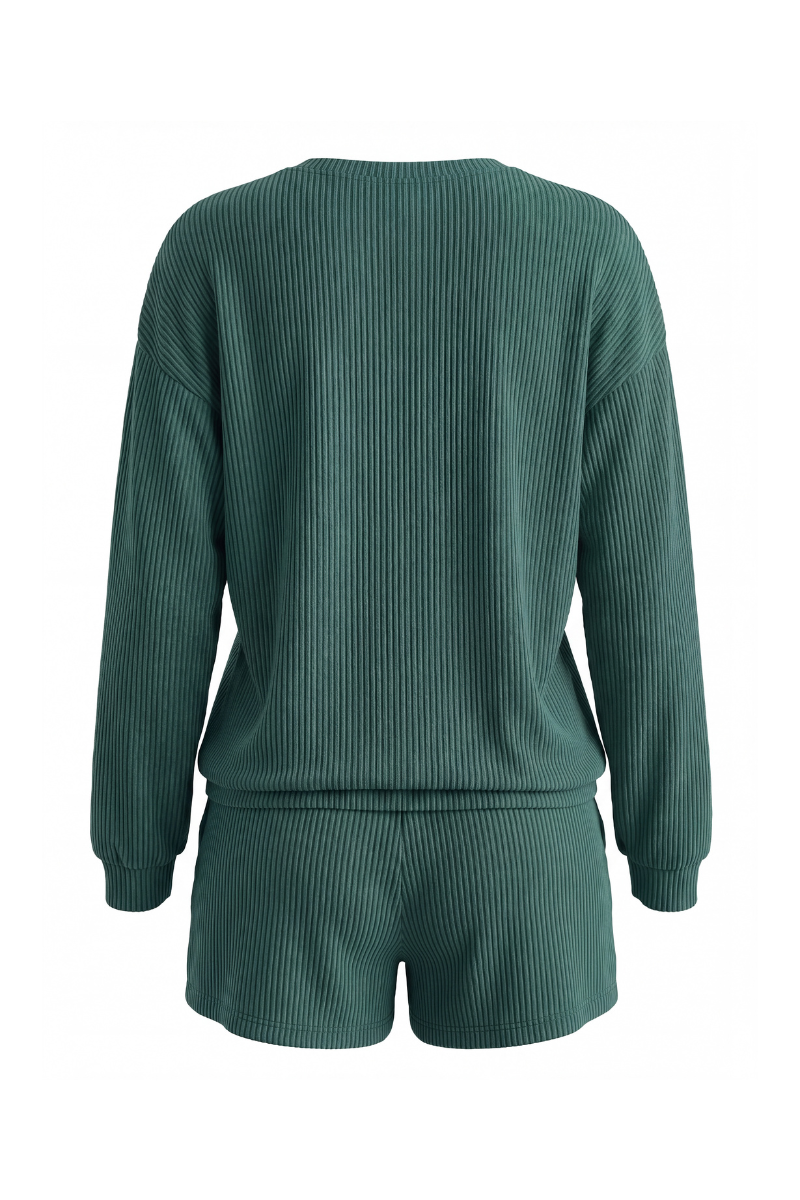 Women's Christmas Sets: MERRY Letter Pullover And Shorts