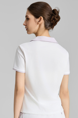 Women's Color-Block Polo V-Neck Sports Tennis T-Shirt