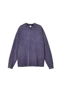 Unisex 100% Cotton Fall Vintage Washed Oversized Pullover