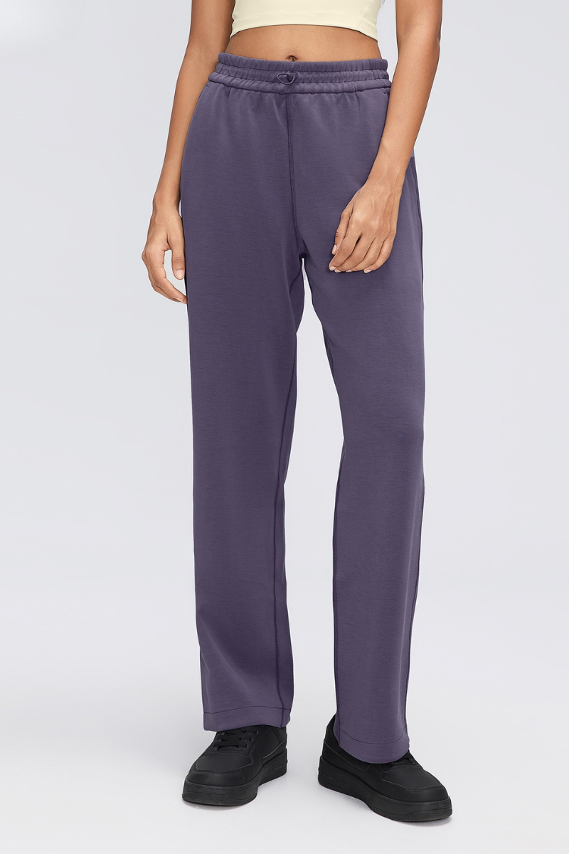 Women's Air Layer Elastic Toggle Wide Leg Athletic Pants