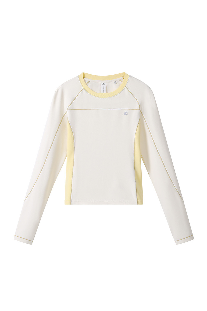 Women's Fall Slim-Fit Stripe Contrast  Long Sleeve T-Shirt