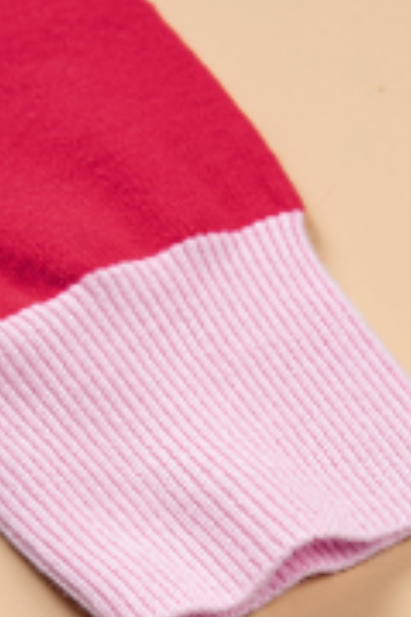 Women's Fall/Winter Christmas Color Block Sweat MERRY Letter