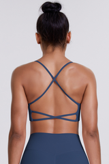 Women's Crisscross Back Spaghetti Straps Quick Dry Sports Bra